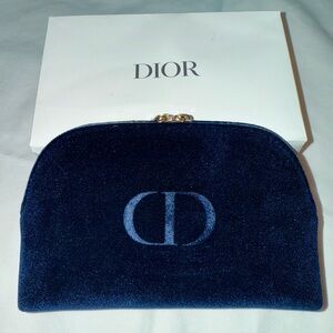 NWOT Dior Midnight Blue Velvet Cosmetic Case